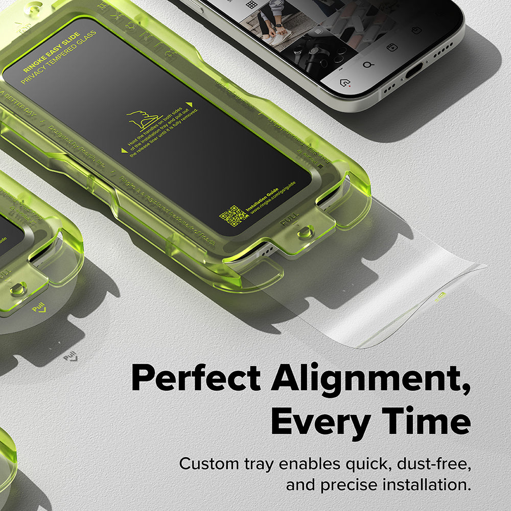 Privacy-Schutzfolie Ringke Easy Slide für Apple iPhone 17, gehärtetes Glas, Full Glue, 2er-Set