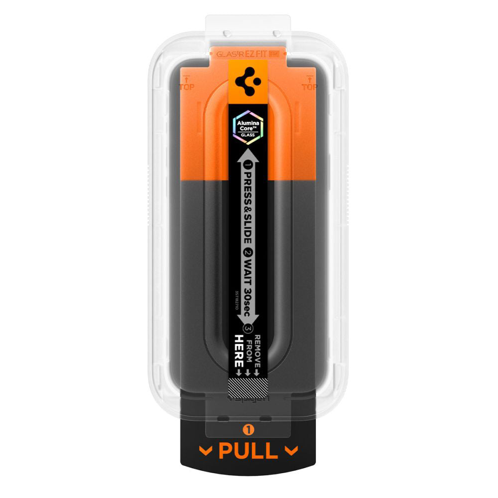Displayschutzfolie Privacy Spigen GlastR EZ FIT Pro für Apple iPhone 17 Pro / 17 / 16 Pro, Gehärtetes Glas, Vollverklebung AGL10098