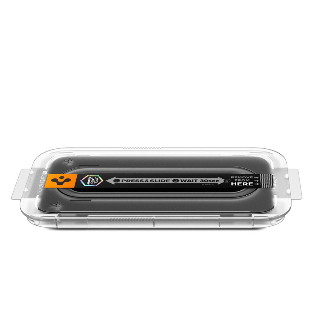 Displayschutzfolie Privacy Spigen GlastR EZ FIT Pro für Apple iPhone 17 Pro / 17 / 16 Pro, Gehärtetes Glas, Vollverklebung AGL10098