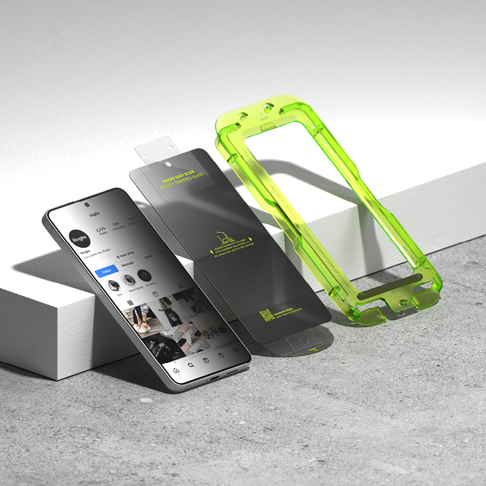 Displayschutzfolie Ringke Easy Slide für Samsung Galaxy S26, gehärtetes Glas, Vollkleber, Set mit 2 Stück, Schwarz