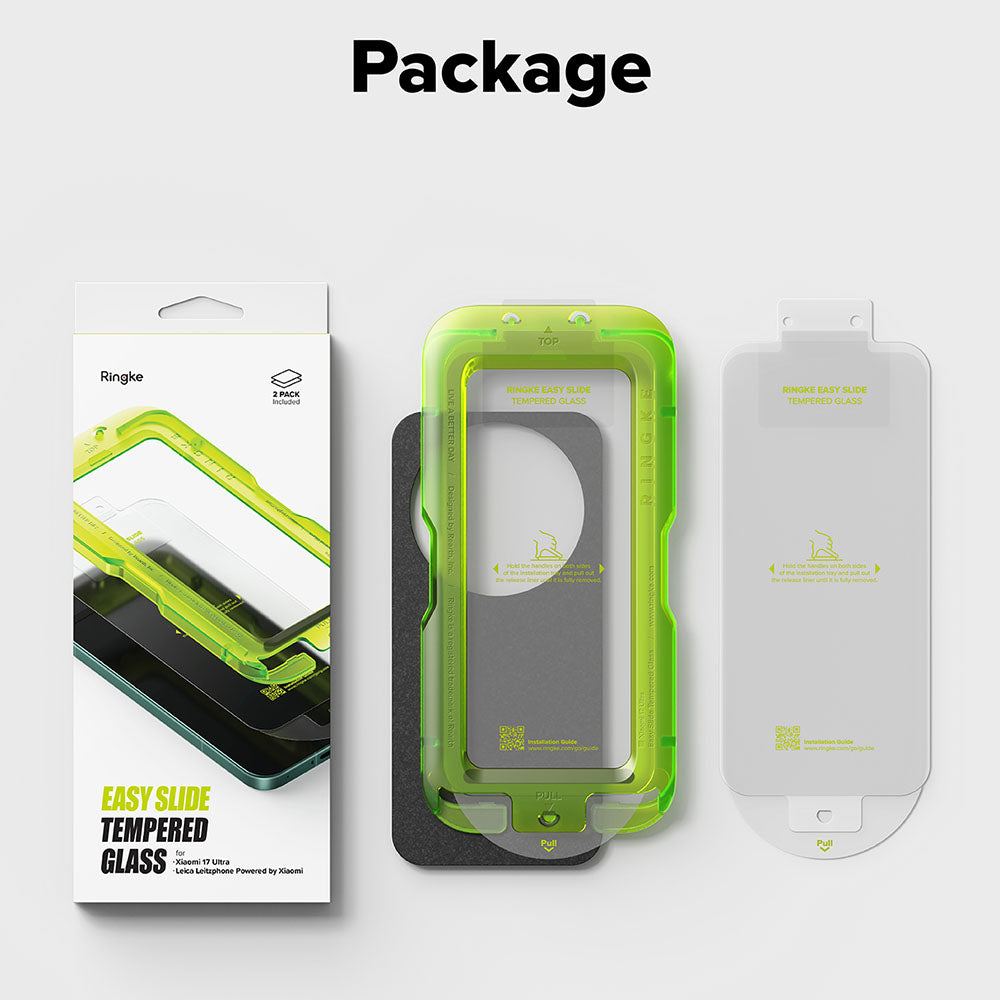 Ringke Easy Slide Displayschutzfolie für Xiaomi 17 Ultra, gehärtetes Glas, Full Glue, 2 Stück Set