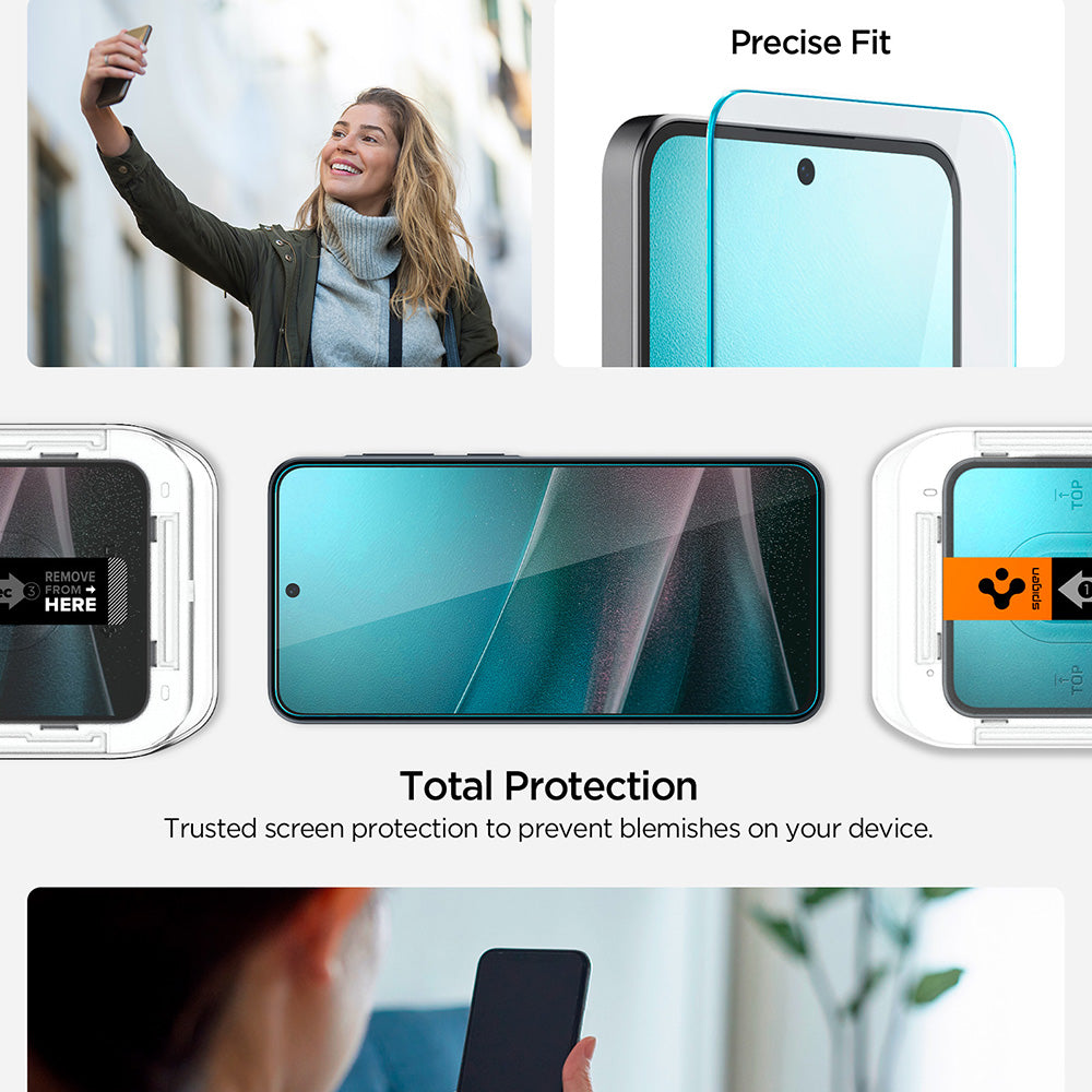 Spigen GlastR EZ FIT HD Displayschutzfolie für Samsung Galaxy A37 5G / A36 A366, gehärtetes Glas, Full Glue AGL11365