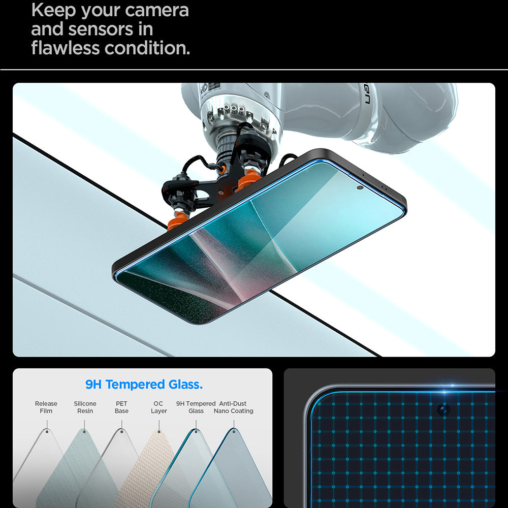 Spigen GlastR EZ FIT HD Displayschutzfolie für Samsung Galaxy A37 5G / A36 A366, gehärtetes Glas, Full Glue AGL11365