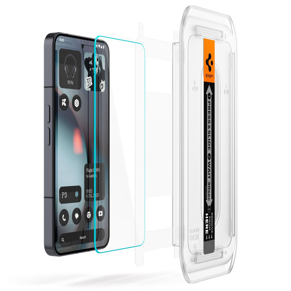 Schutzfolie Spigen GlastR EZ FIT für Nothing Phone (3), gehärtetes Glas, Full Glue, Set mit 2 Stück AGL10165