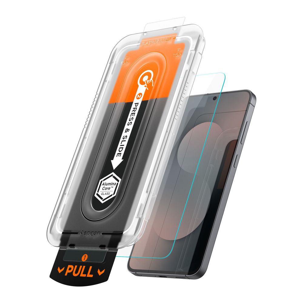 Spigen GlastR EZ FIT Pro HD Screen Protector for Samsung Galaxy S25 FE, Tempered Glass, Full Glue AGL10203