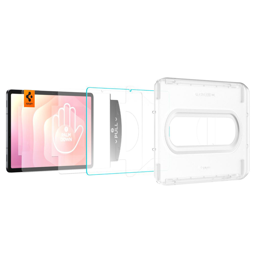 Displayschutzfolie Spigen GlastR EZ FIT Pro für Samsung Galaxy Tab S11, gehärtetes Glas, Full Glue AGL10198