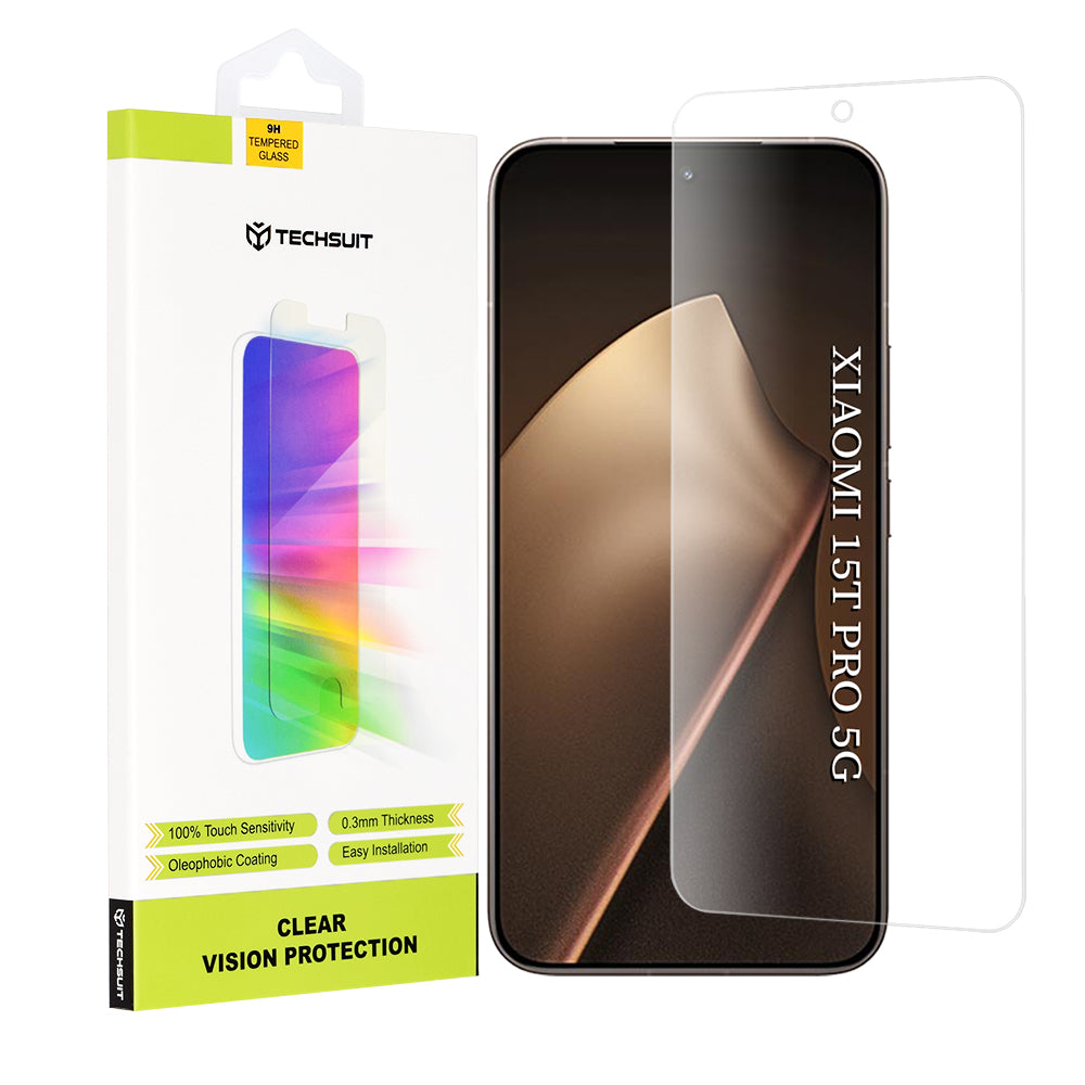 Techsuit Clear Vision Screen Protector for Xiaomi 15T Pro, Tempered Glass, Full Glue