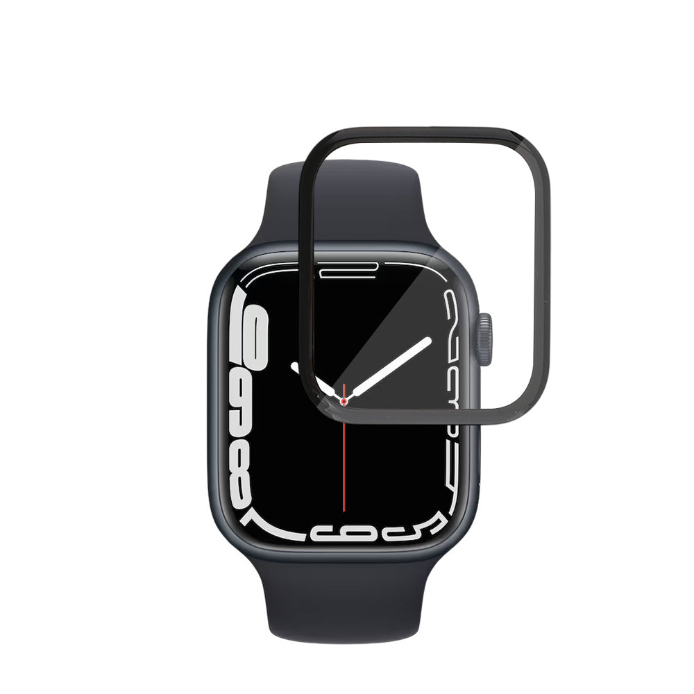 Schutzfolie Techsuit Nano Flex für Apple Watch Series 9 / 8 / 7 45mm, Kunststoff, Set 2 Stück, Schwarz
