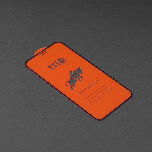 Techsuit Displayschutzfolie für Apple iPhone 12 mini, gehärtetes Glas, Full Glue, 111D, Schwarz
