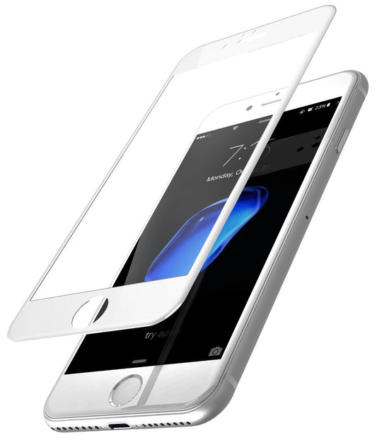 OEM Displayschutzfolie für Apple iPhone SE (2022) / SE (2020) / 8, Glas, gehärtet, Vollverklebung, 5D, Weiß
