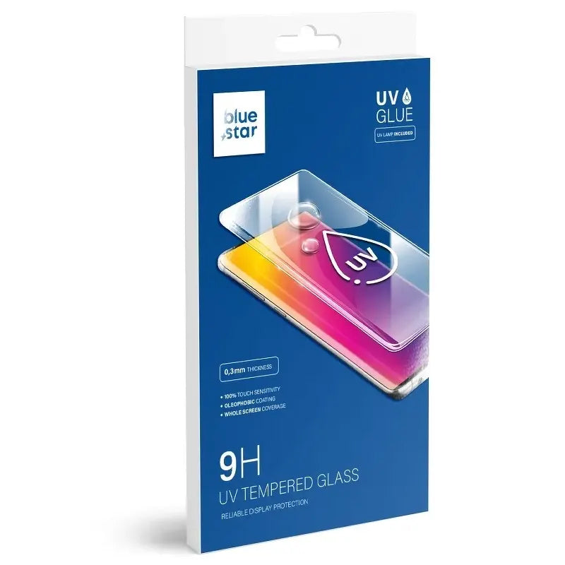 Schutzfolie Blue Star für Samsung Galaxy S10+ G975, gehärtetes Glas, UV-Kleber