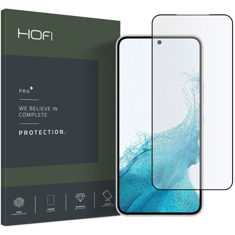 Schutzfolie HOFI für Samsung Galaxy S22 5G S901, gehärtetes Glas, Vollkleber, Schwarz HOFI187BLK