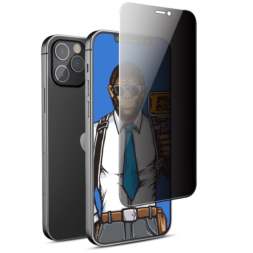 Schutzfolie Privacy Blueo für Apple iPhone 17e / 16e / 14 / 13 Pro, Gehärtetes Glas, Vollverklebung, 5D