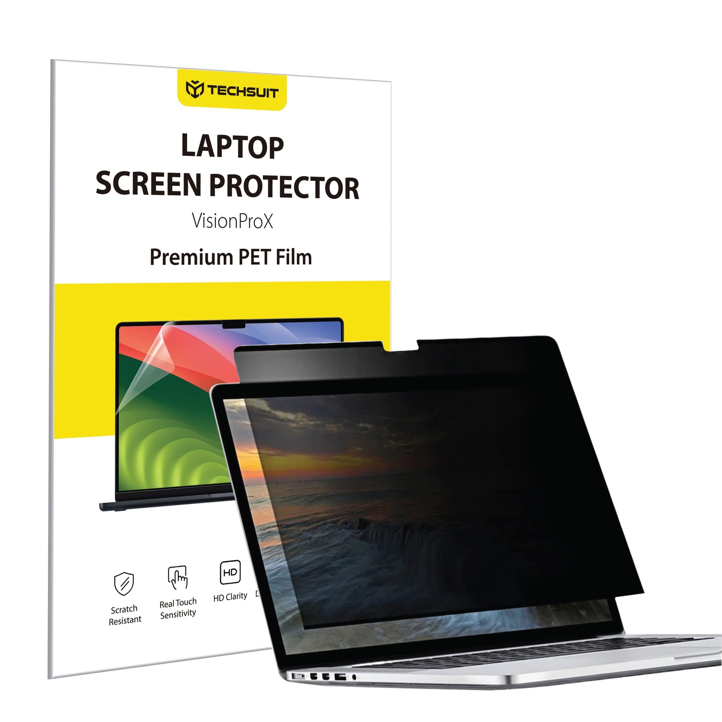 Privacy-Schutzfolie Techsuit VisionProX Magnetic für Apple MacBook Pro 16 Zoll (2026) / (2024), Kunststoff