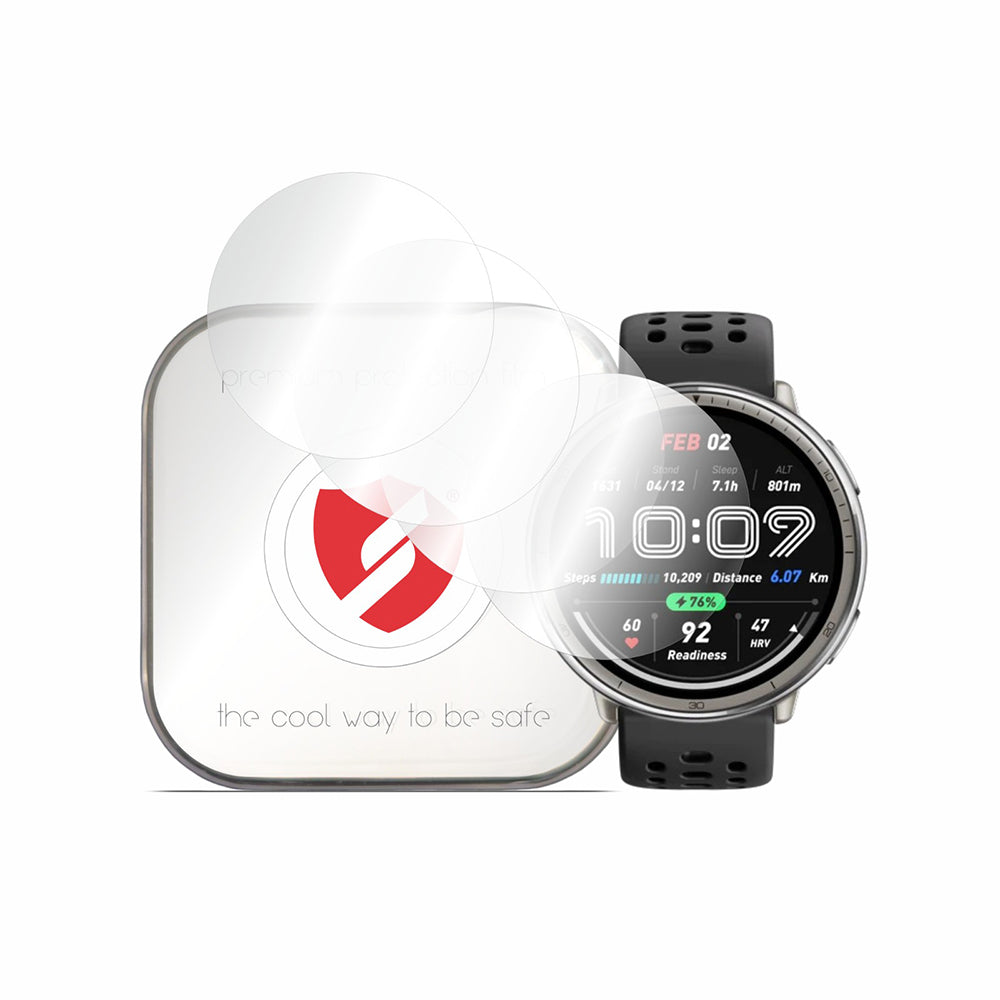 Smart Protection Premium Classic Screen Protector for Amazfit Active 2 (Round), Set of 4 pieces, Plastic