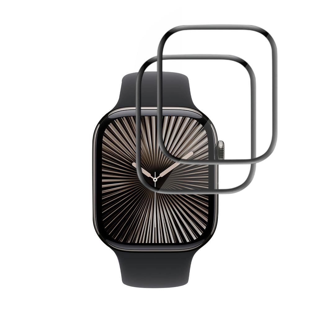 Schutzfolie Techsuit Nano Flex für Apple Watch Series 10 / 11 42mm, Set 2 Stück, Kunststoff, Schwarz