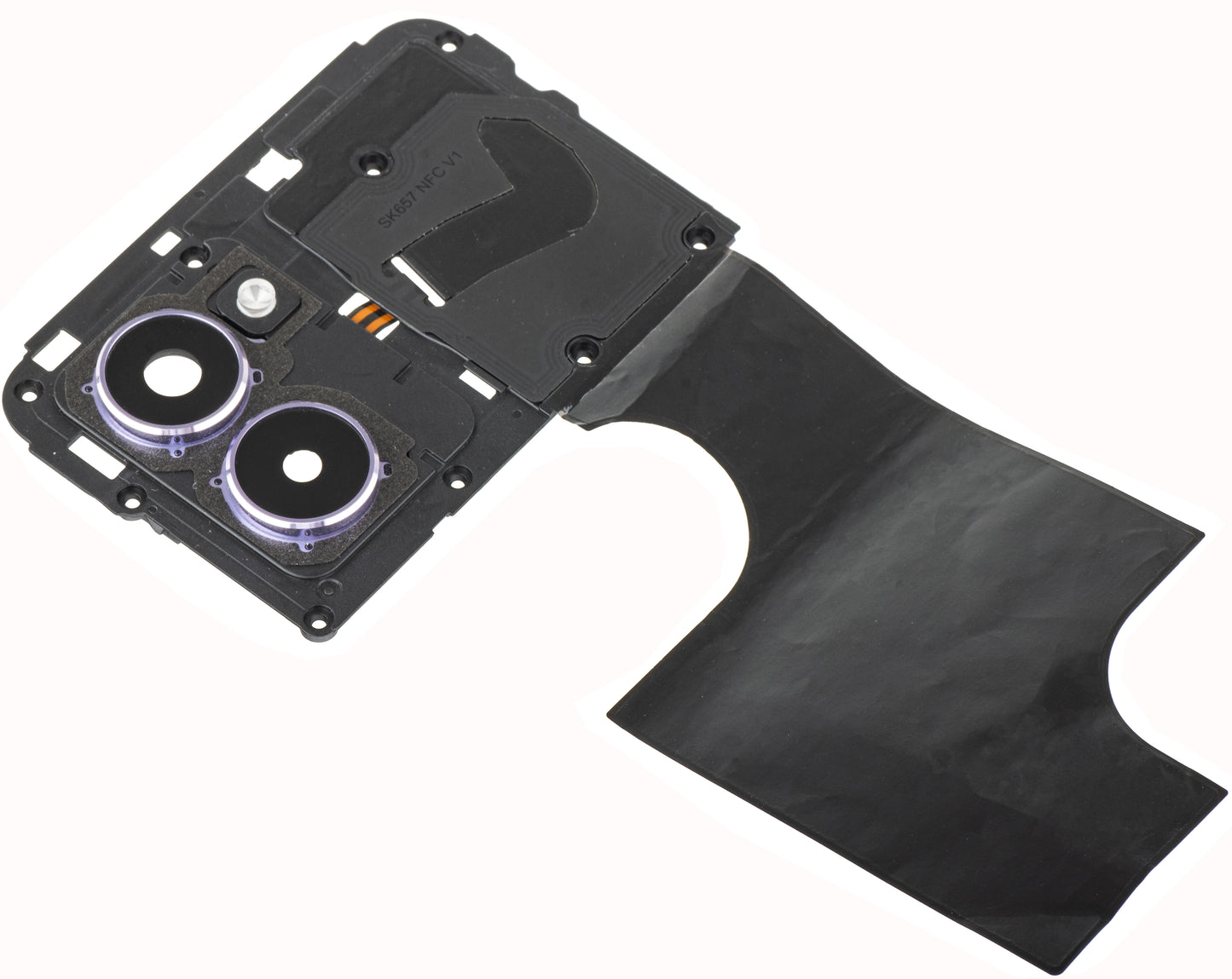 Rückkamera Glas - Blitz - Innenrahmen - NFC Antenne HMD Pulse Pro, mit Rahmen, Lila (Twilight Purple), Service Pack 286954416