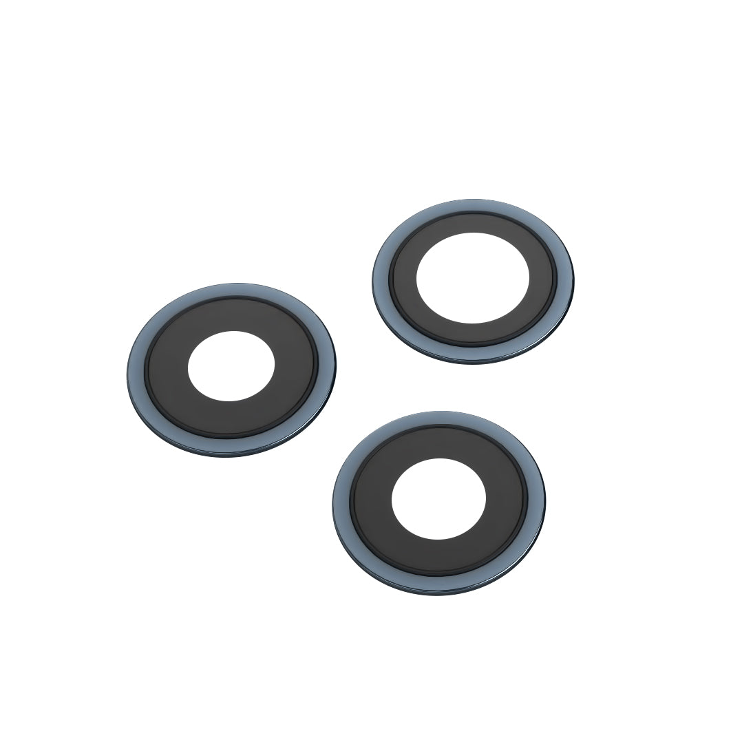 Rückkamera Glas Apple iPhone 12 Pro Max, Wide + UltraWide + Telephoto, mit Rahmen, Blau