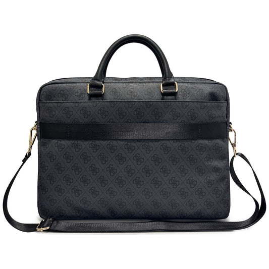 Guess 4G Round Classic Logo Tasche für 16-Zoll Laptop, Schwarz