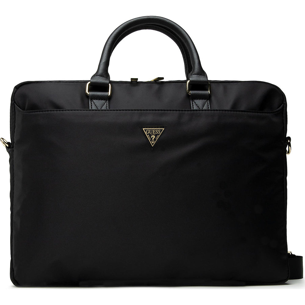 Guess Triangle Logo Tasche für 16-Zoll-Laptop, Schwarz