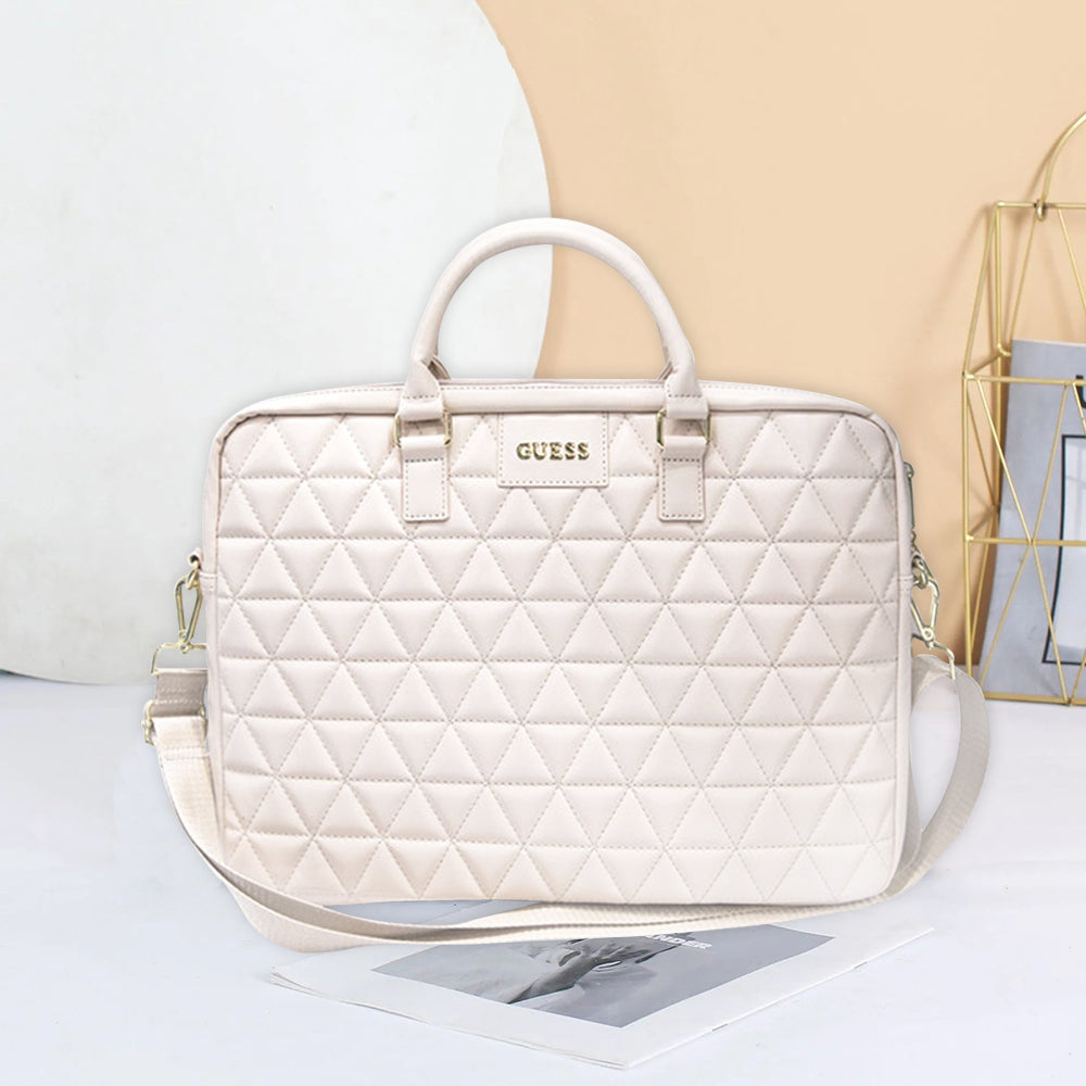 Guess Quilted Tasche für 15-Zoll-Laptop, Schwarz