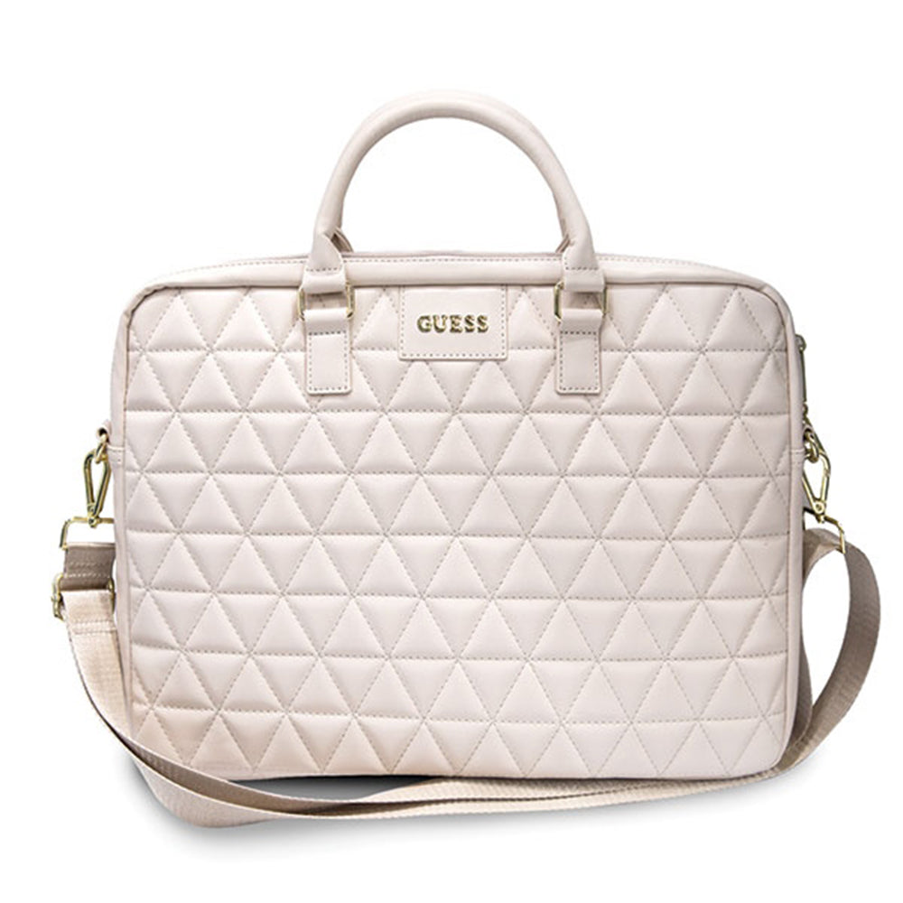 Guess Quilted Tasche für 15-Zoll-Laptop, Rosa
