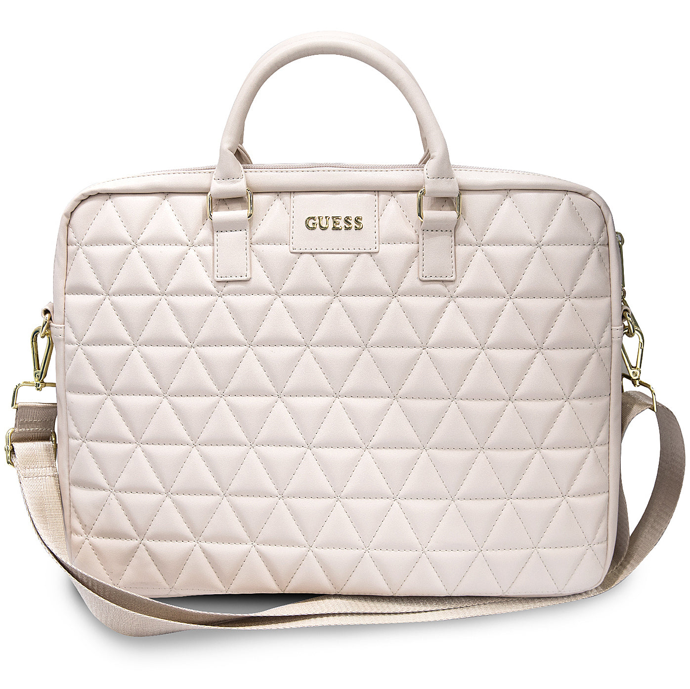 Guess Quilted Tasche für 15-Zoll-Laptop, Rosa