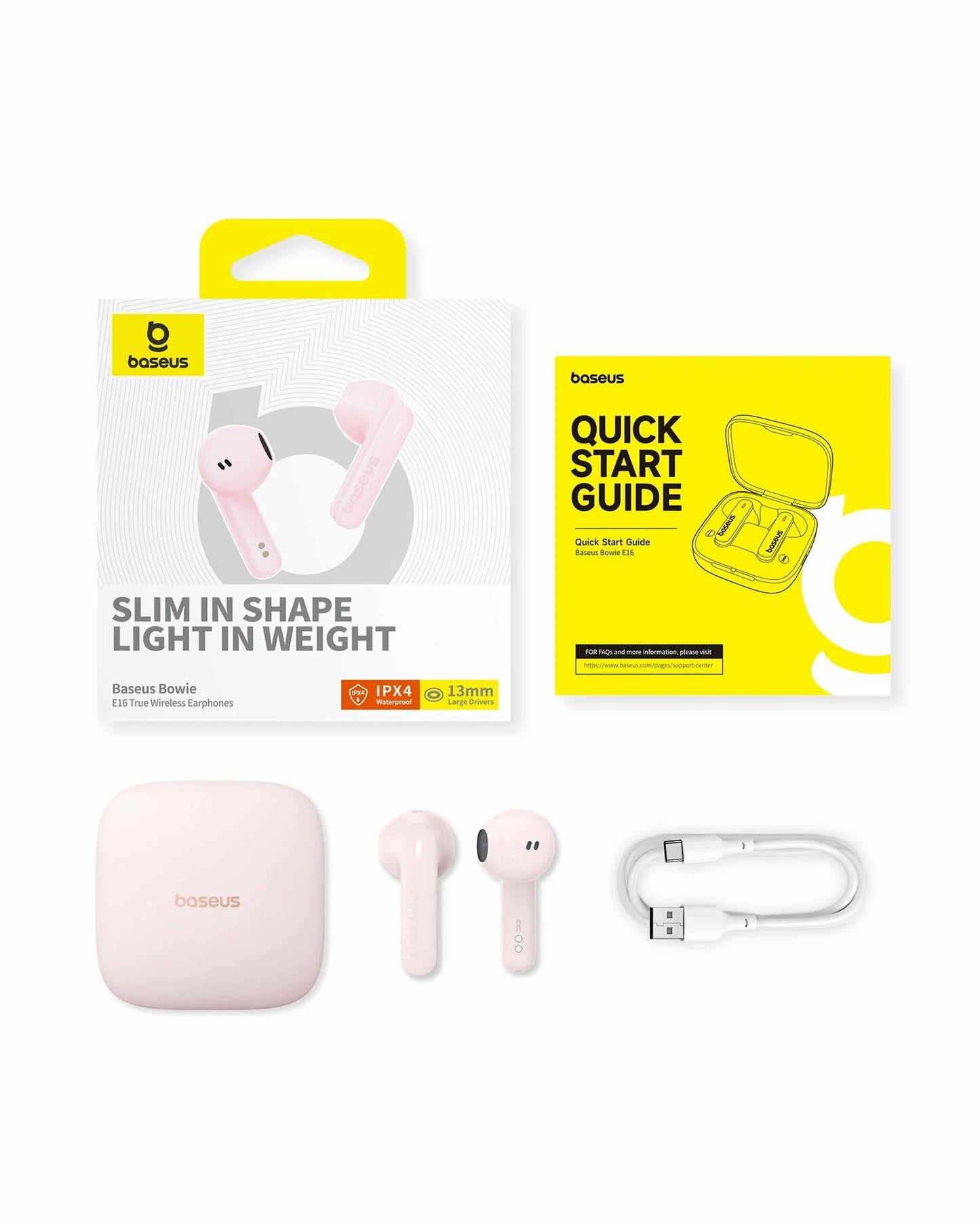 Handsfree Bluetooth Baseus Bowie E16, TWS, Rosa A00061900413-01