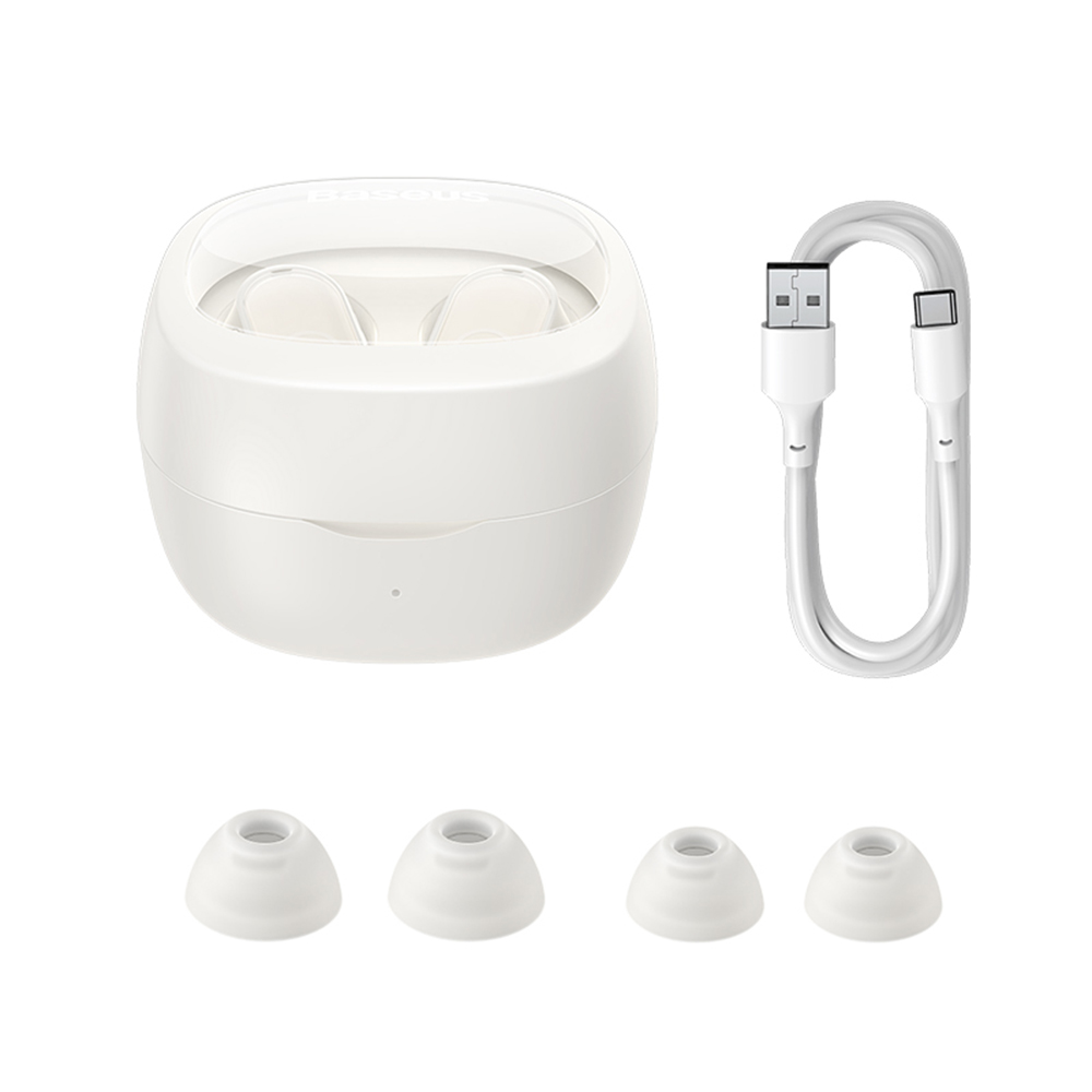 Handsfree Bluetooth Baseus Bowie WM02, TWS, White, Resaled NGTW370202