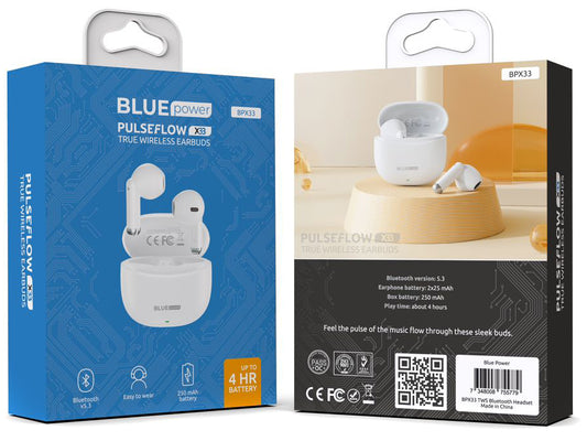 Handsfree Bluetooth Blue Power BPX33, TWS, Weiß