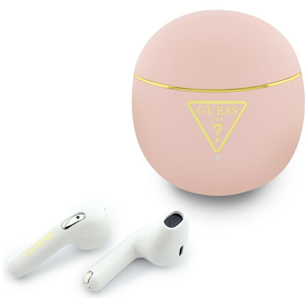 Handsfree Bluetooth Guess Script Print, TWS, Rosa