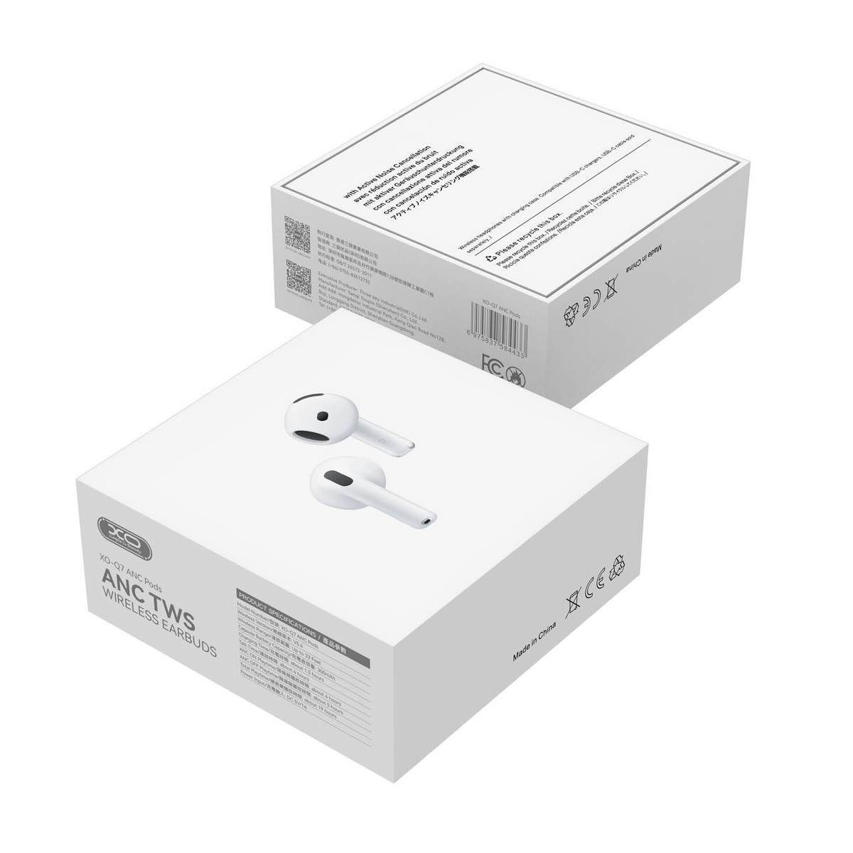 Bluetooth Handsfree XO Design Q7 Pods, TWS, ANC, White