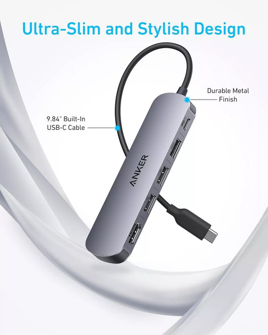 Anker USB-C Hub, 2 x USB-A - 1 x USB-A 3.0 - 1 x USB-C - 1 x HDMI, Grau A8357HA0