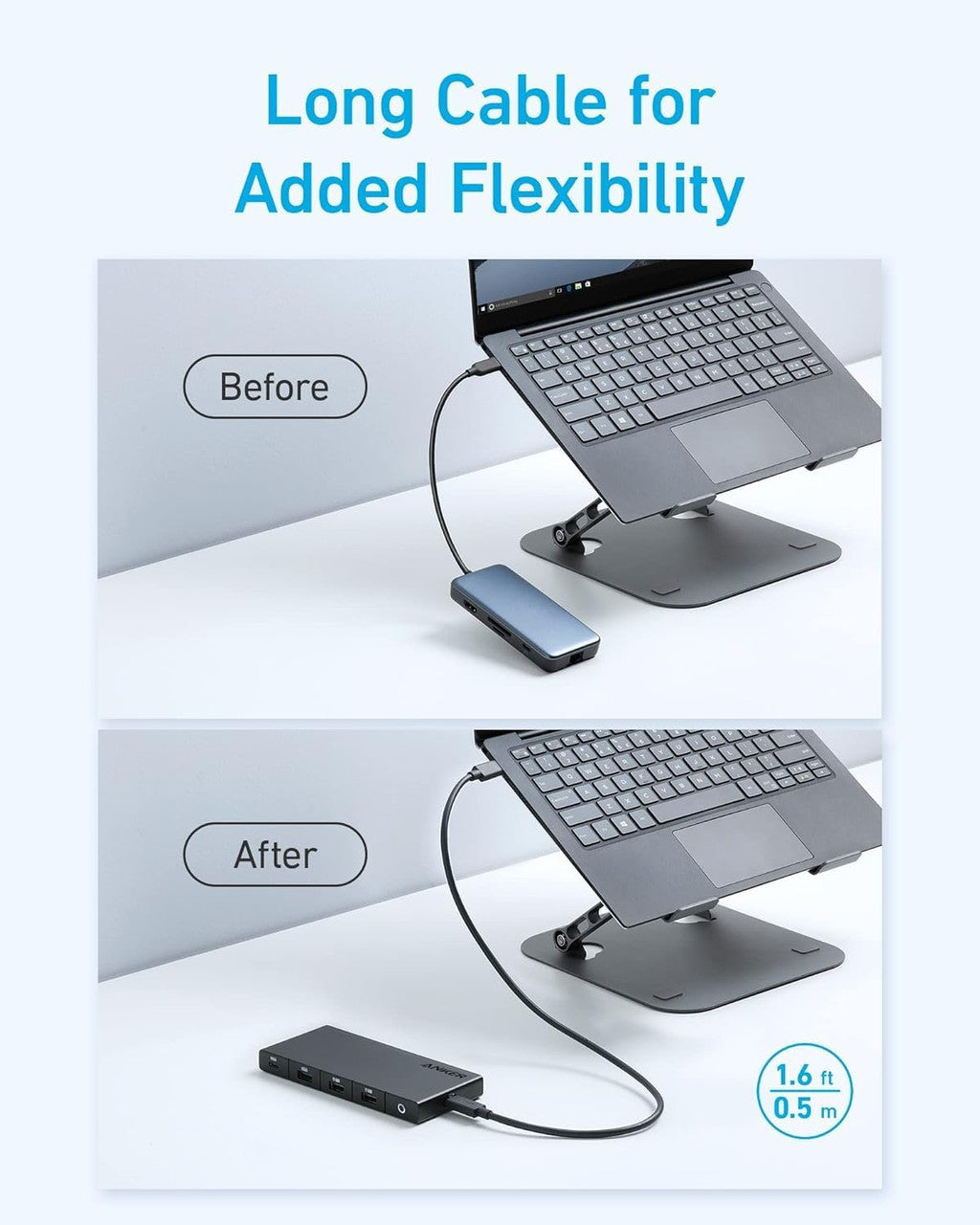 Hub USB-C Anker, 1 x USB-A 3.0 - 2 x USB-A - 3 x USB-C - 2 x HDMI - 1 x RJ45 - 1 x SD, Schwarz A83A2G11