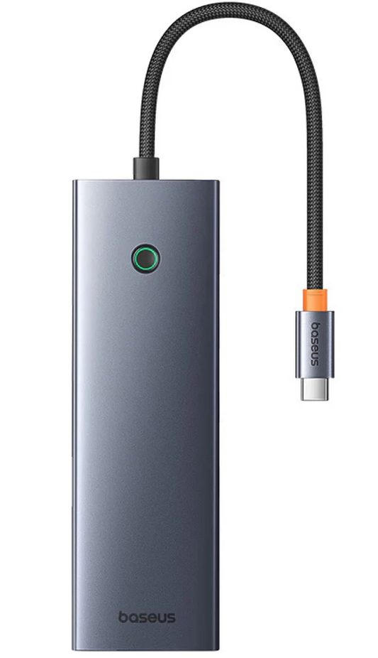 USB-C Hub Baseus UltraJoy, 3 x USB-A 3.0 - 1 x USB-C - 1 x HDMI - 1 x VGA - 1 x 3,5 mm Klinke - 1 x RJ45 - 1 x SD - 1 x microSD, Grau B0005280C811-00