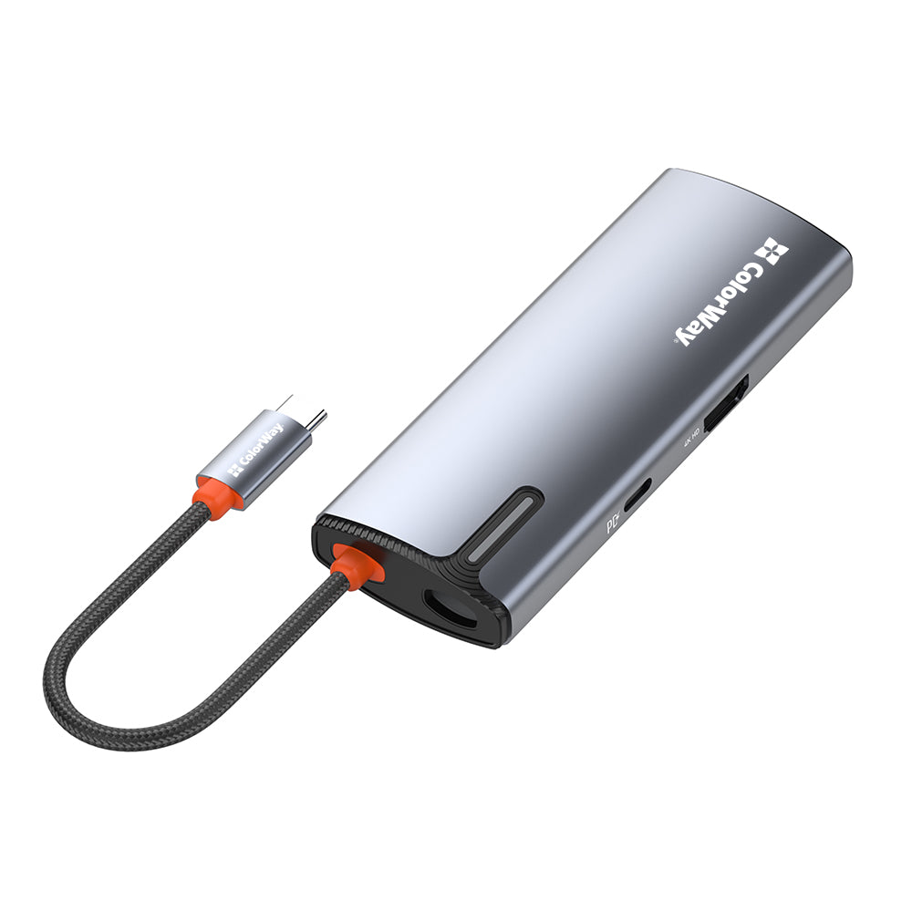 USB-C Hub ColorWay CW-HUB01, 5in1, Silber