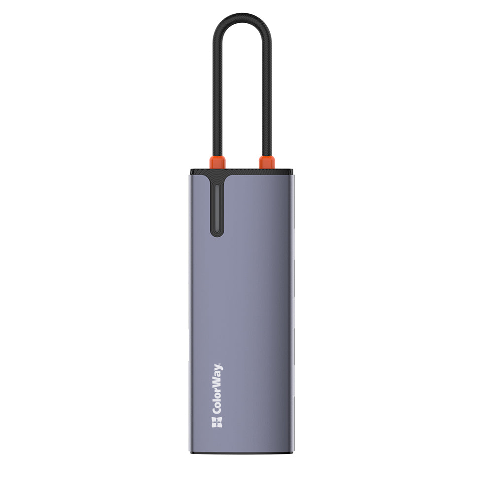 USB-C Hub ColorWay CW-HUB03, 6in1, Silber