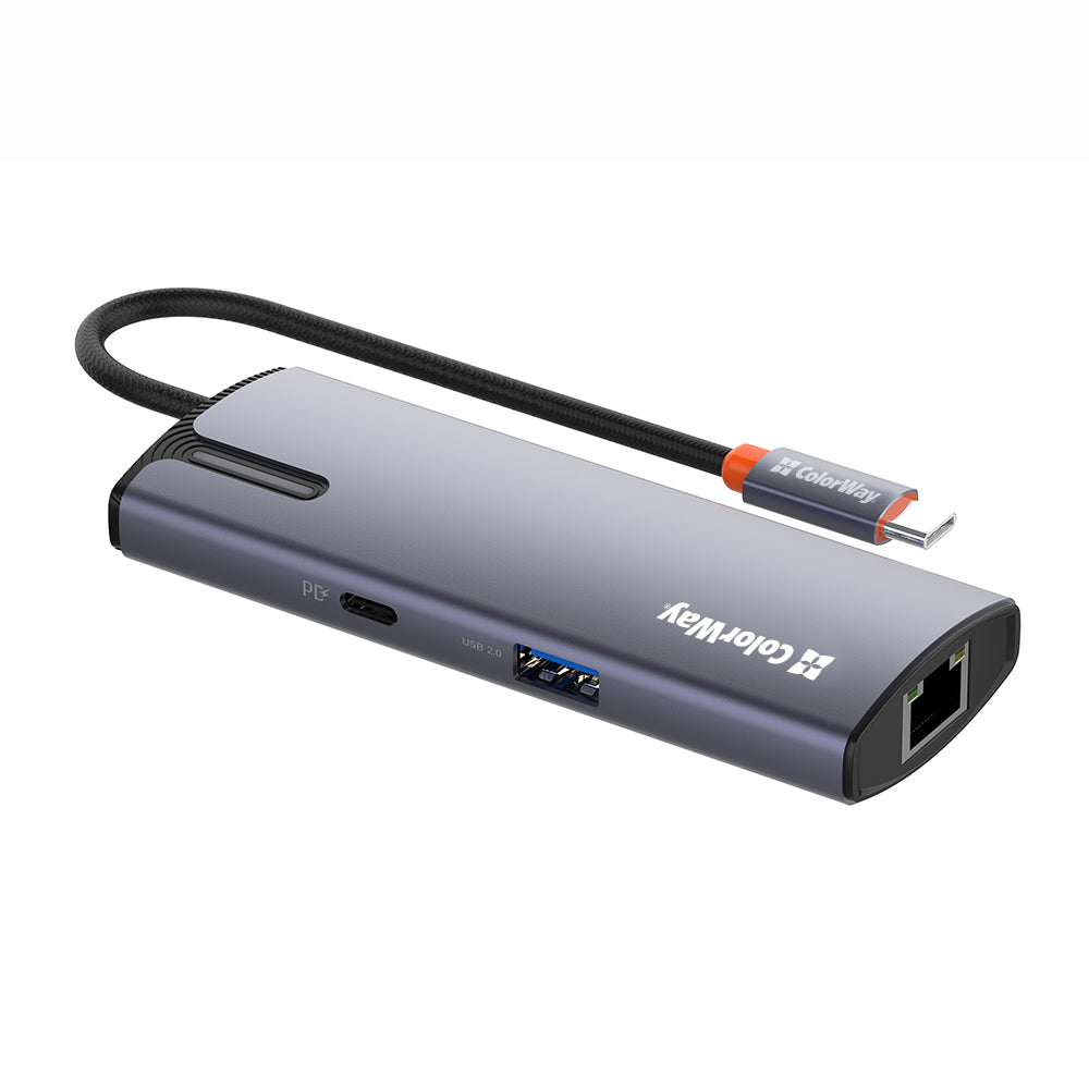 USB-C Hub ColorWay CW-HUB03, 6in1, Silber