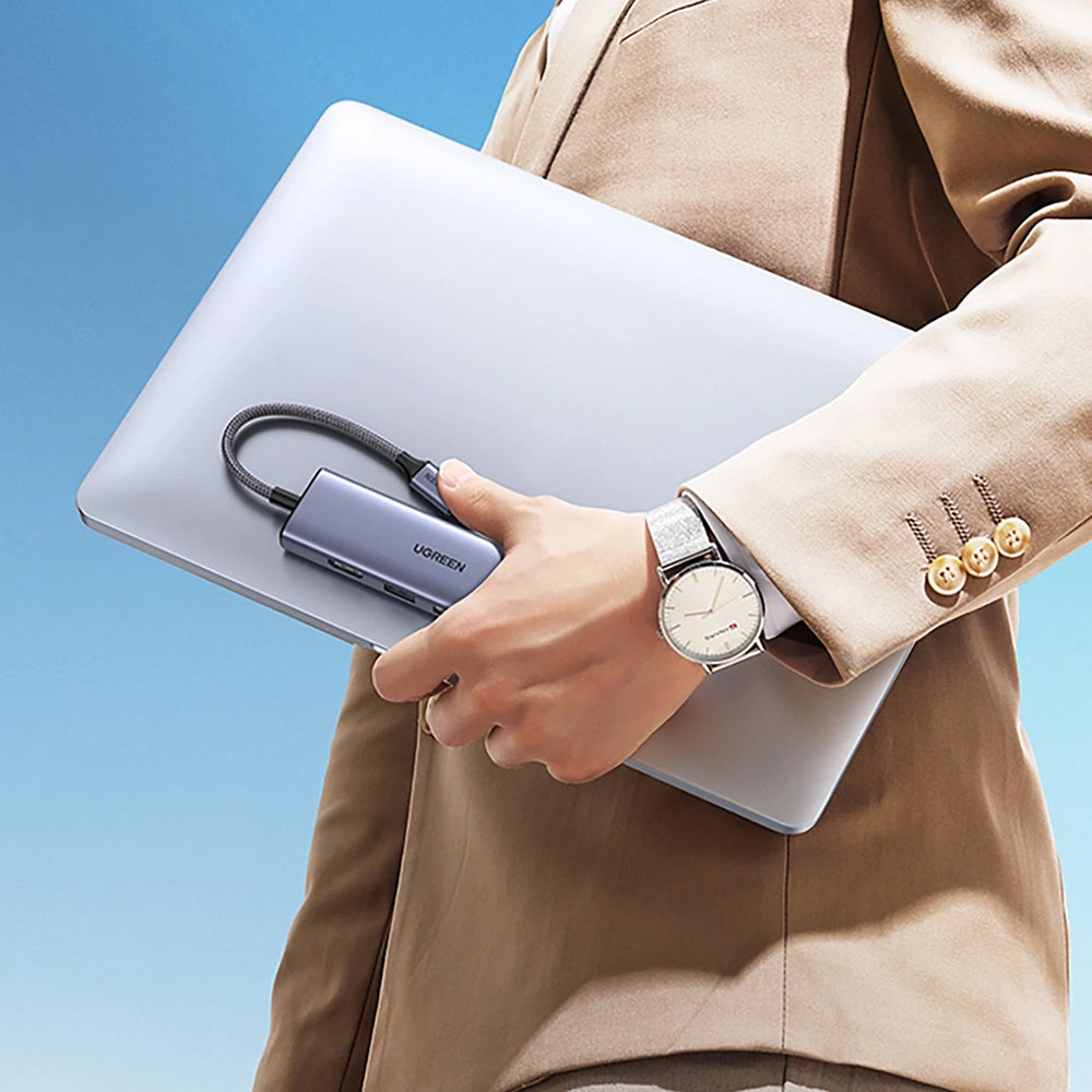 Hub USB-C UGREEN CM511 (20956A), 3 x USB-A 3.0 - 1 x HDMI - 1 x SD - 1 x microSD, Grau