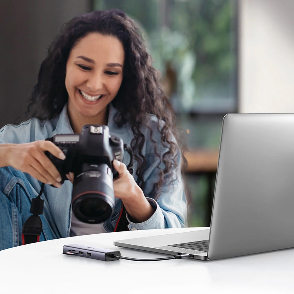 Hub USB-C UGREEN CM512 (90568), 2 x USB-A 3.0 - 1 x USB-C - 1 x HDMI - 1 x RJ45 - 1 x SD - 1 x microSD, Grau