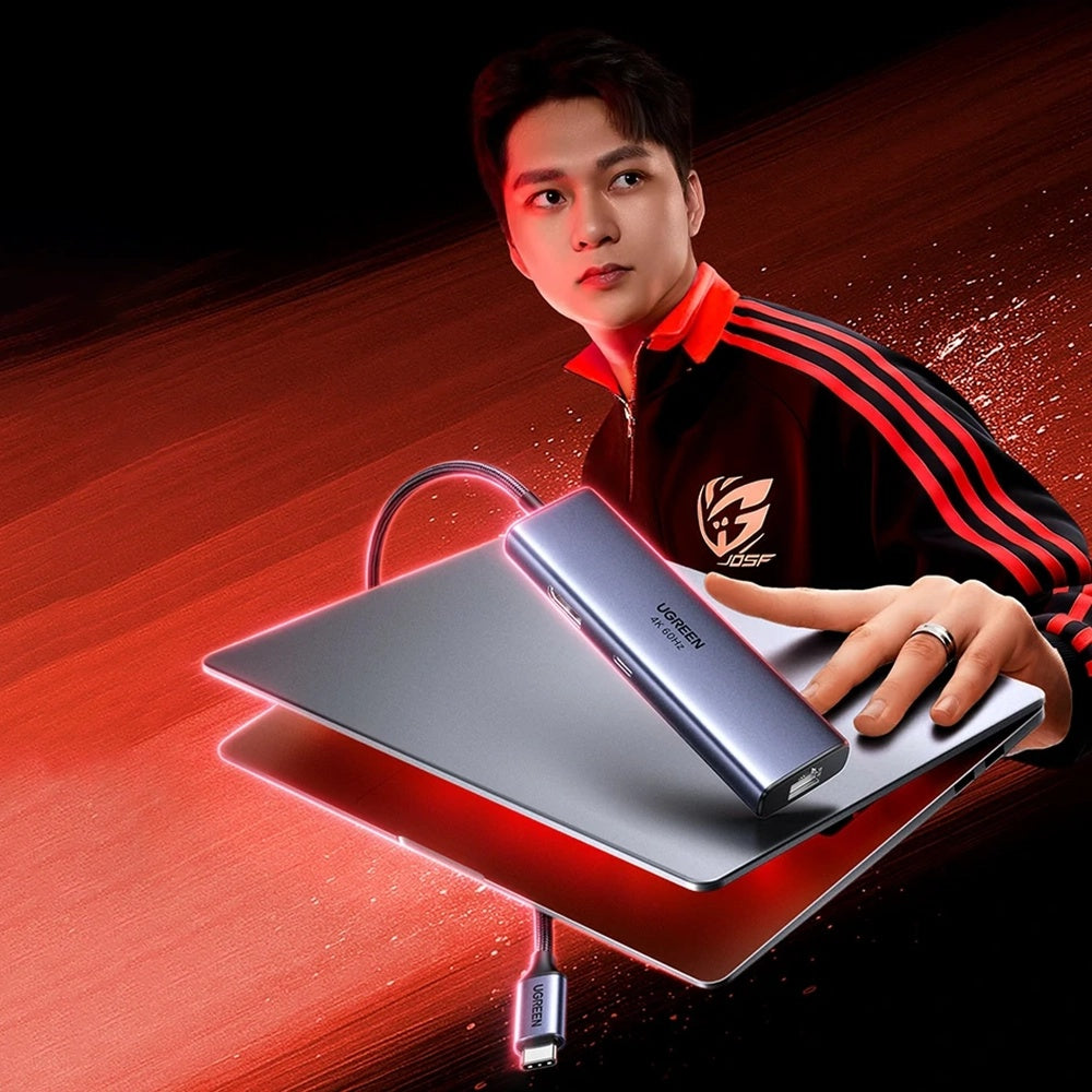 Hub USB-C UGREEN CM512 (75643), 6in1, Grau