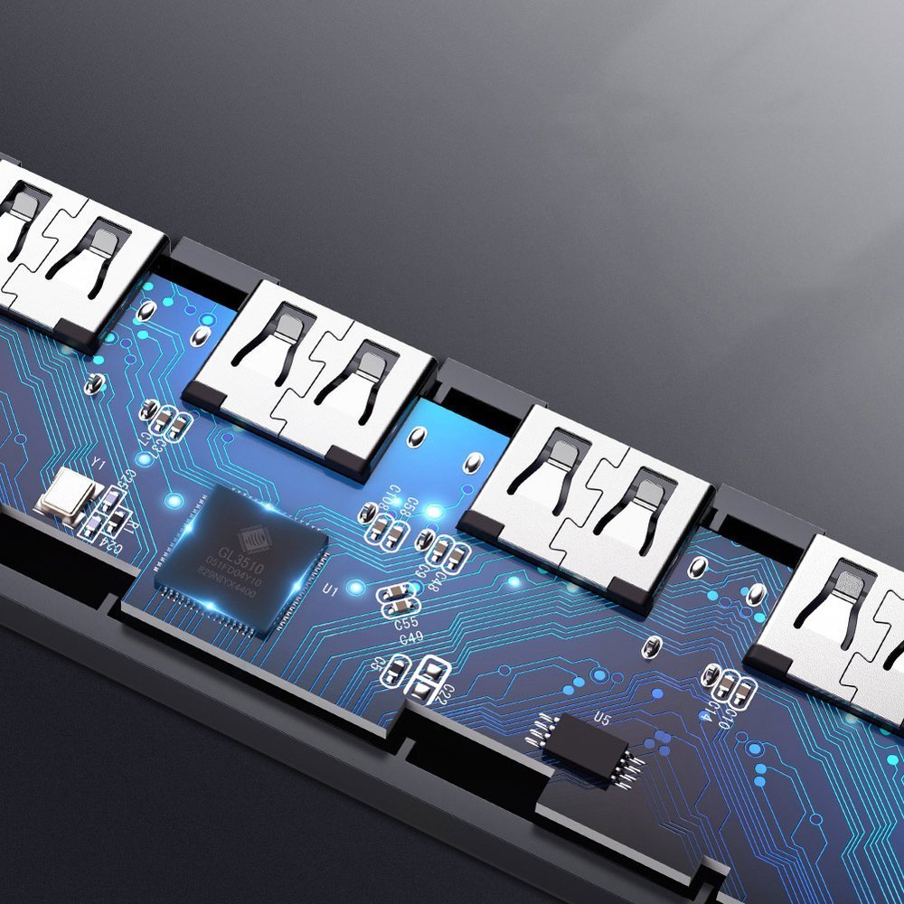 USB-Hub UGREEN CM219, 4 x USB-A 3.0 - 1 x USB-C, Grau