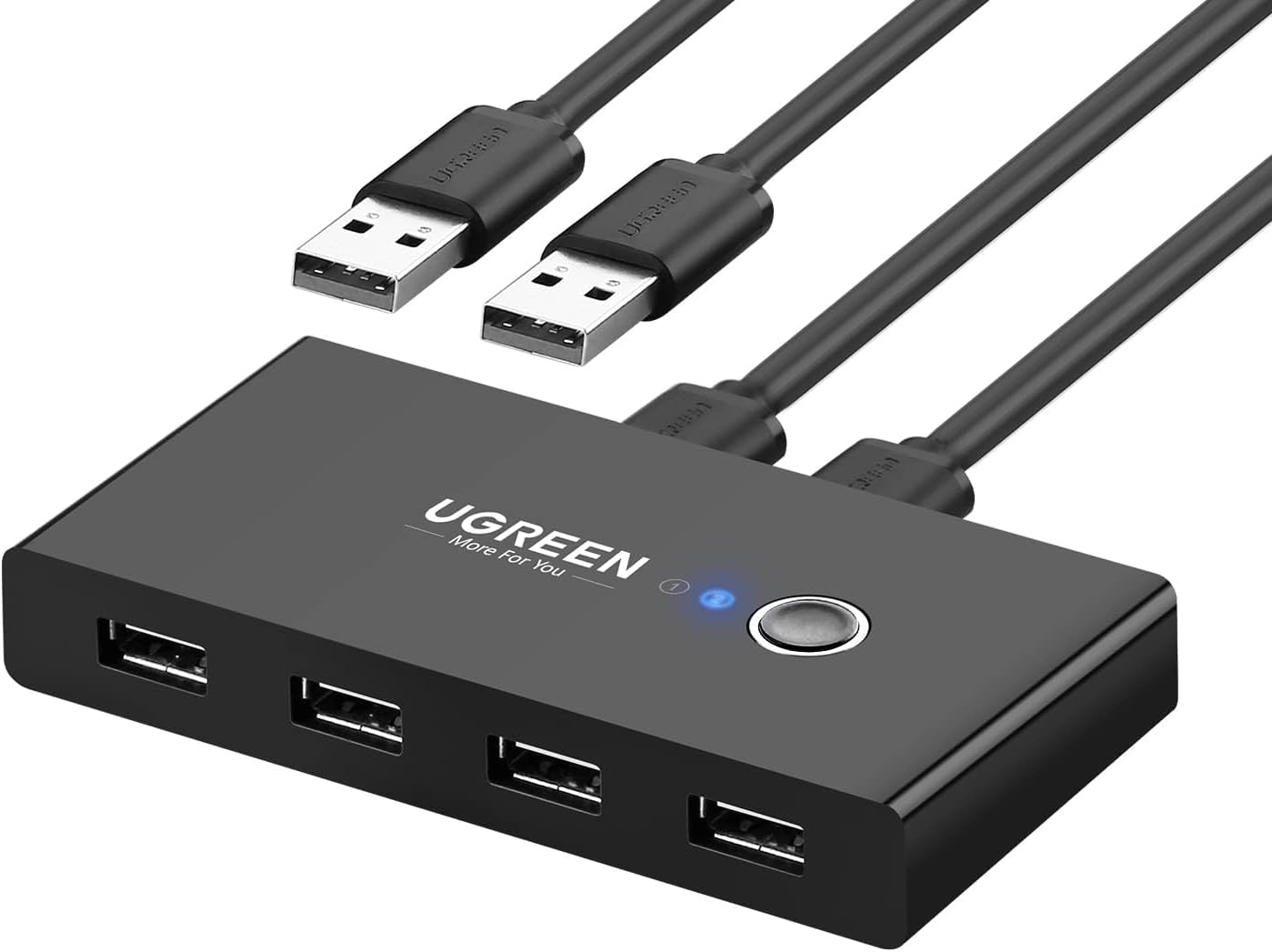 USB-Switch UGREEN US216 Two Sharing Box, 4 x USB-A, Schwarz