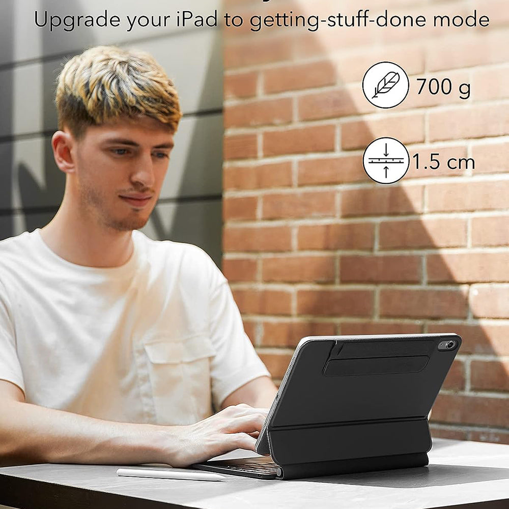 Tastaturhülle für Apple iPad (2025) / (2022), ESR, Rebound, Schwarz