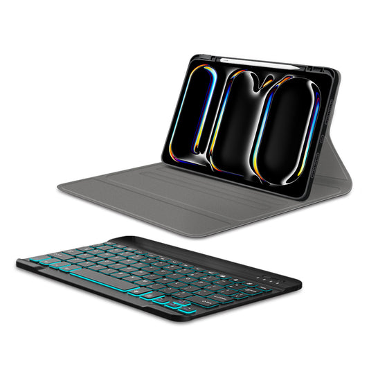 Tastaturhülle für Apple iPad Pro 11 (2024), Techsuit, CozyTab, Schwarz