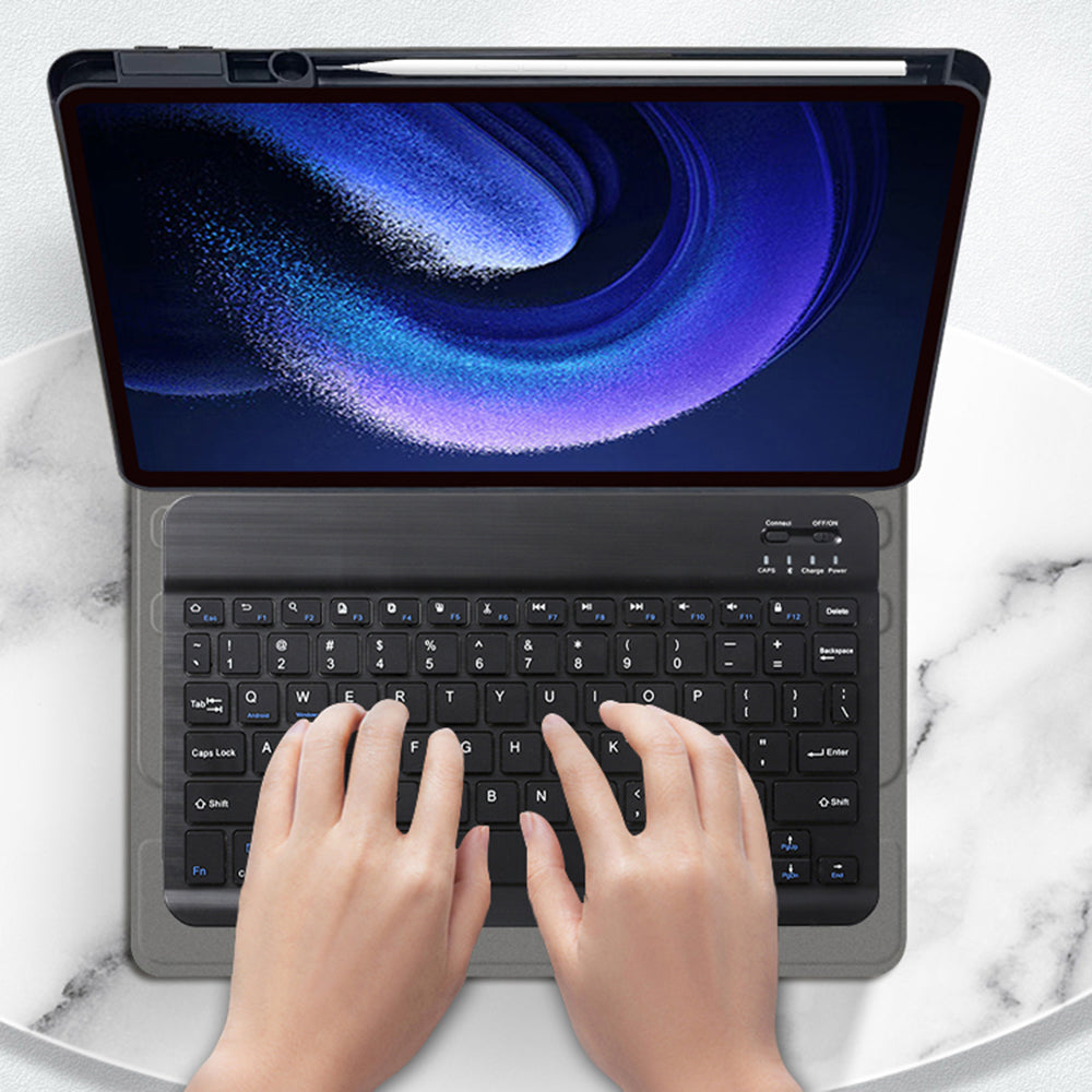 Tastaturhülle für Samsung Galaxy Tab A9+, Techsuit, CozyTab, Schwarz
