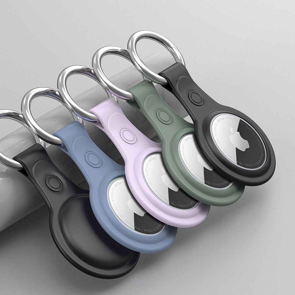 DUX DUCIS Secure Hülle für Apple AirTag, 4er Set, Schwarz / Blau / Rosa / Grün