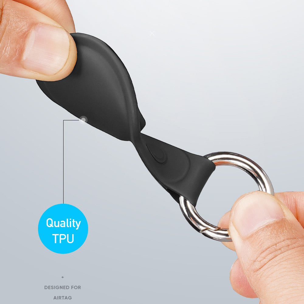 DUX DUCIS Secure Hülle für Apple AirTag, 4er Set, Schwarz / Blau / Rosa / Grün