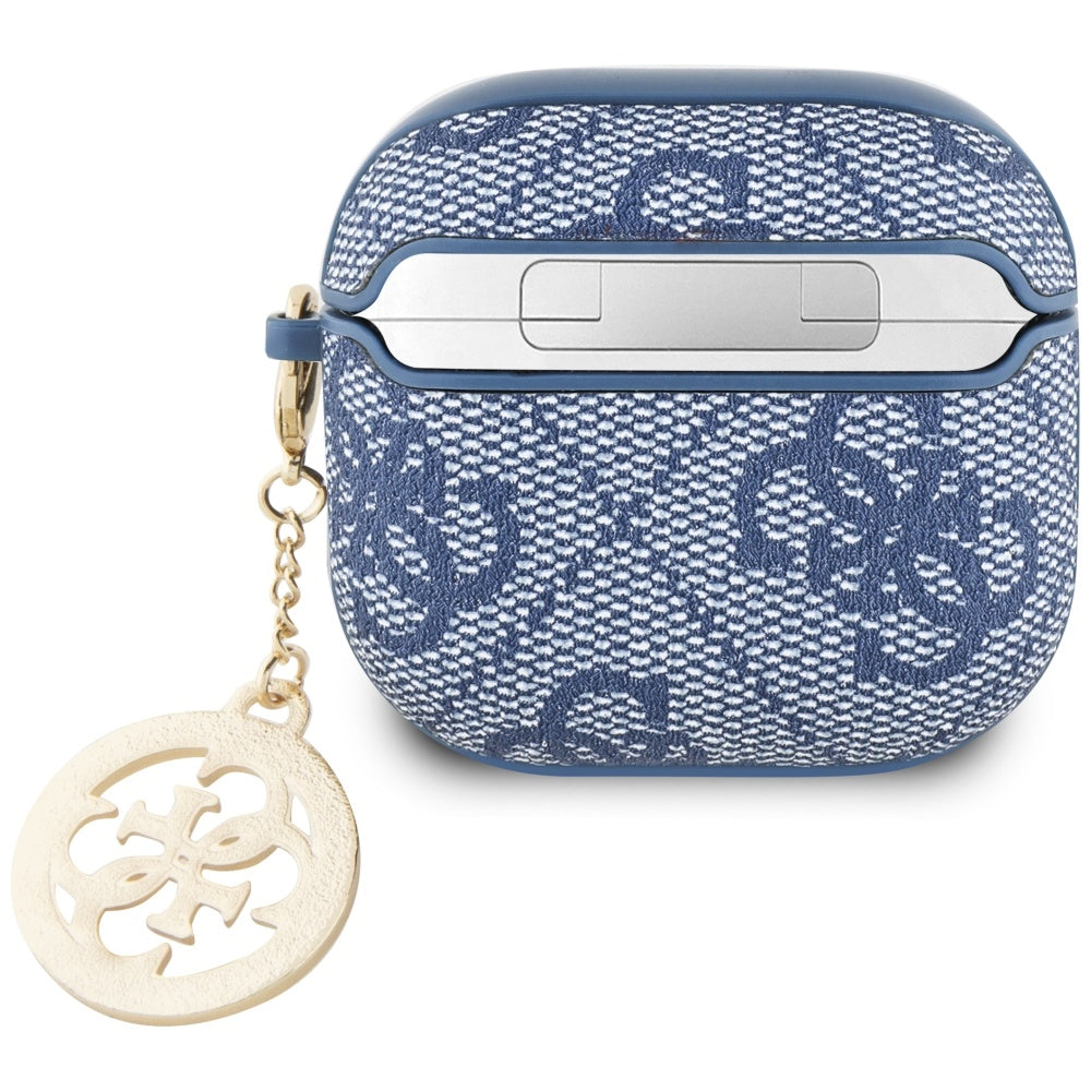 Guess 4G Strass Charm Hülle für Apple AirPods 4, Blau