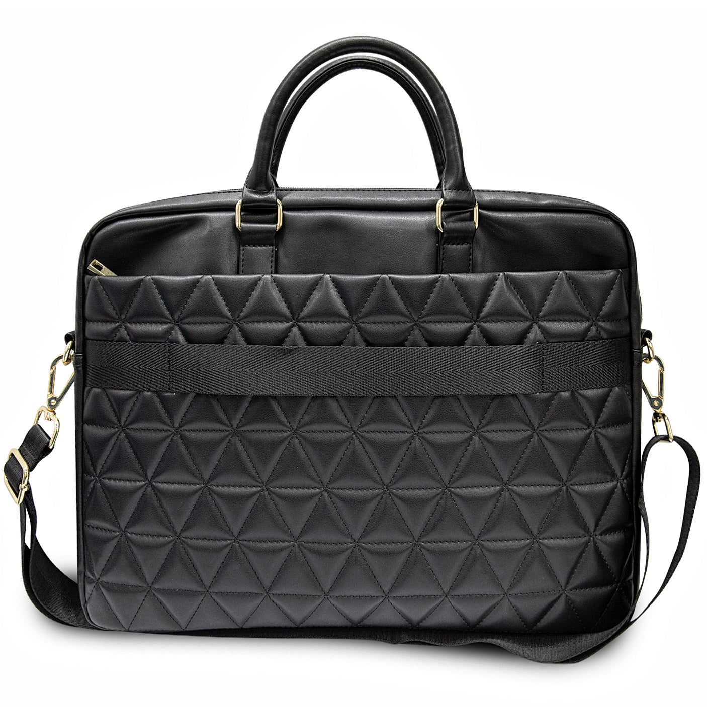 Guess Quilted Tasche für 15-Zoll-Laptop, Schwarz